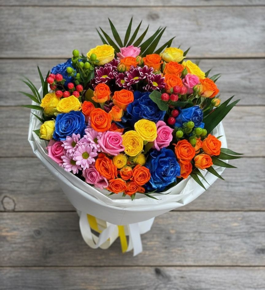 Букет цветов из: Розы и Хризантемы в Сергаче