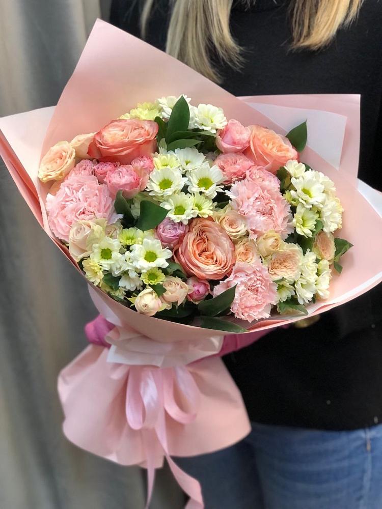 Букет цветов из: Гвоздики, Розы и Хризантемы в Сергаче