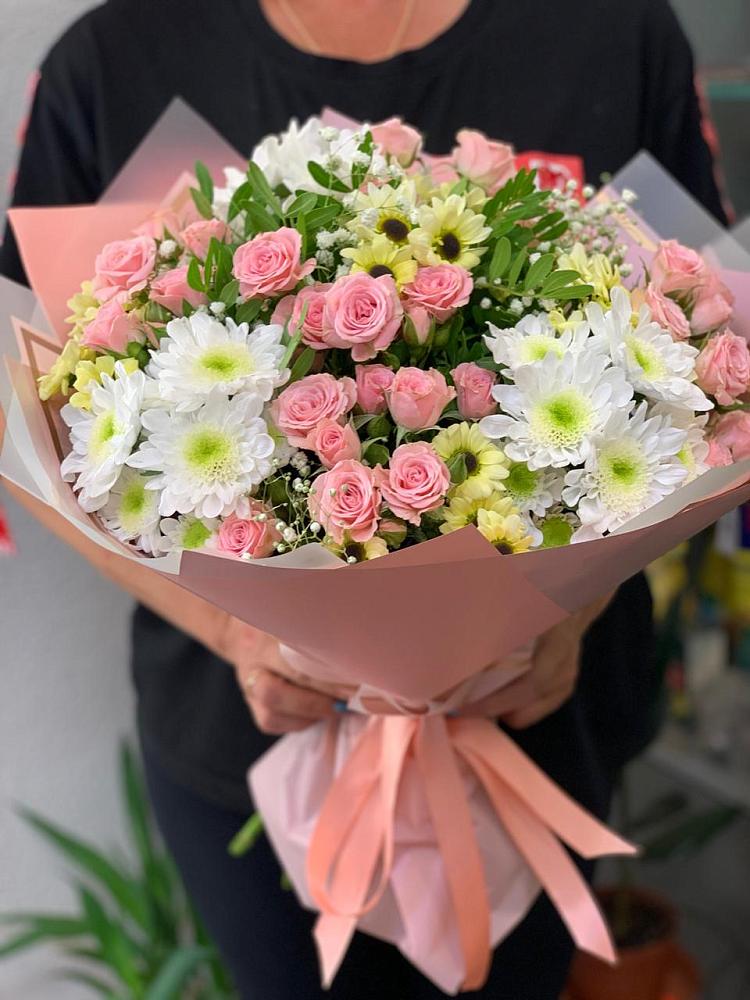 Букет цветов из: Розы и Хризантемы в Сергаче