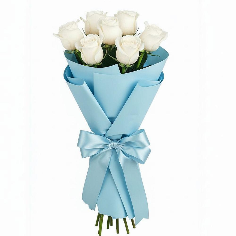 Букет 7 белых роз Проуд в Сергаче