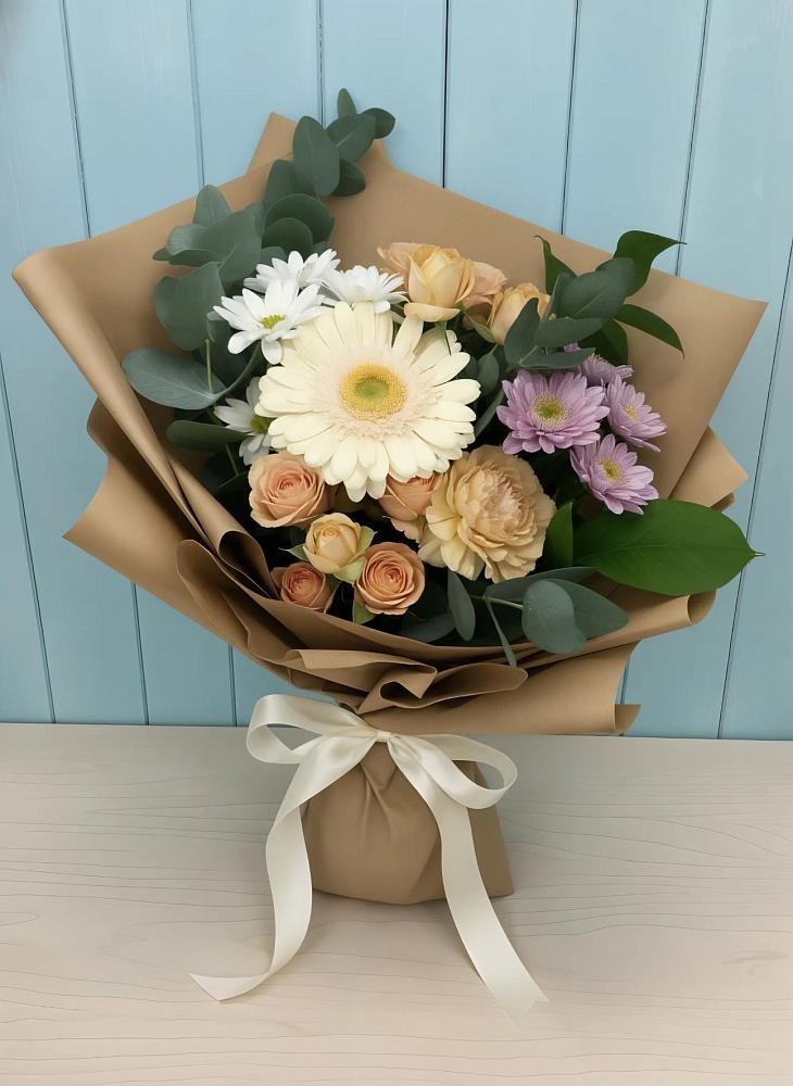 Букет цветов из: Герберы и Хризантемы в Сергаче