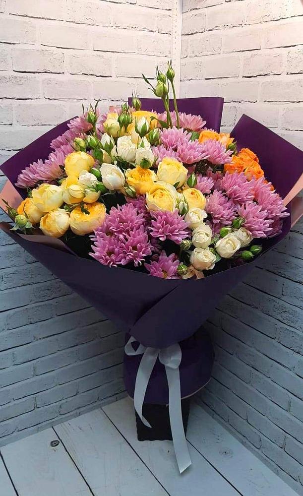 Букет цветов из: Хризантемы и Розы в Сергаче