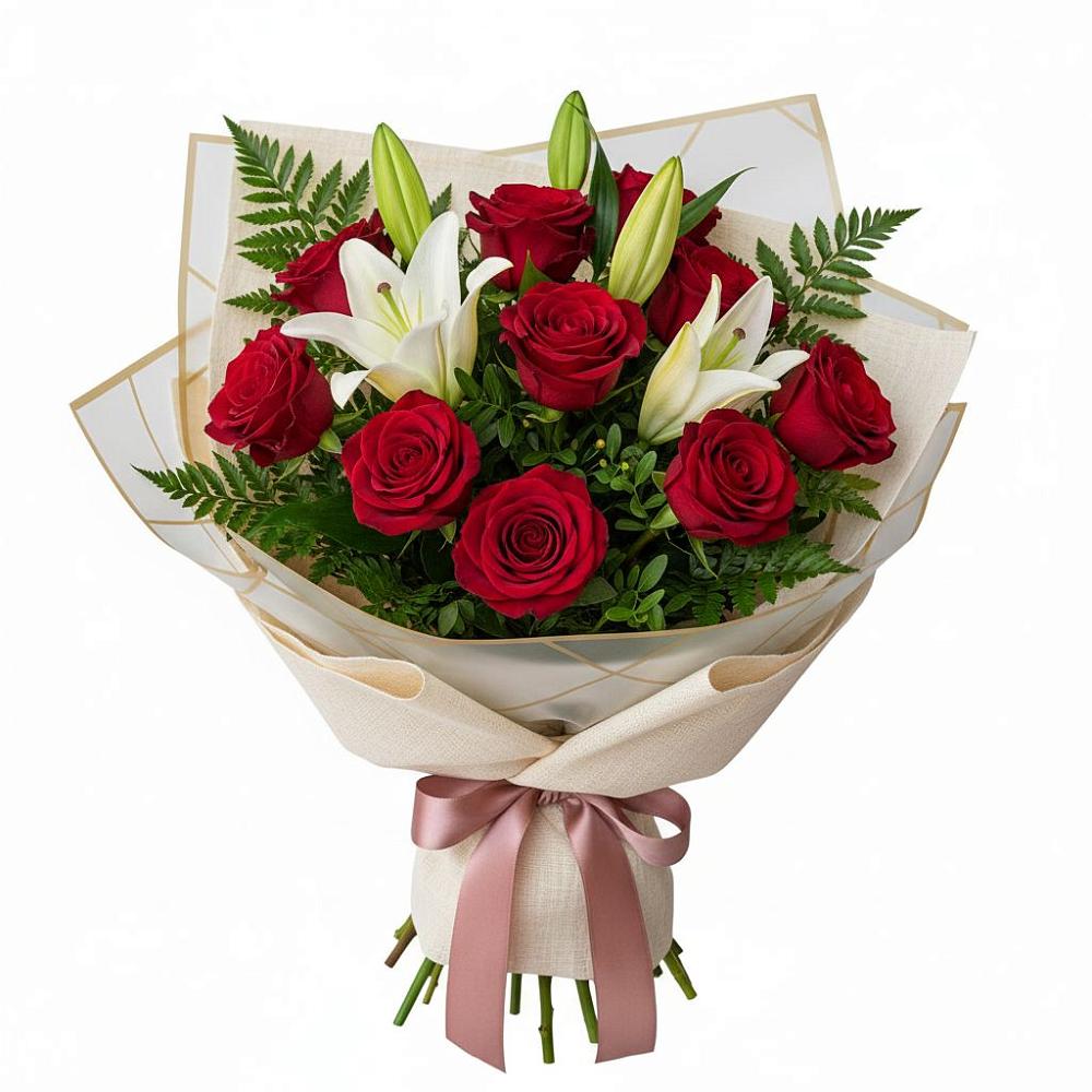 Букет цветов из: Лилии и Розы в Сергаче