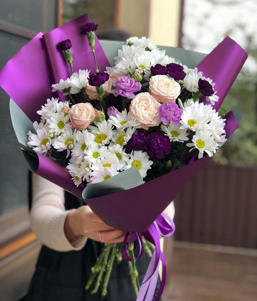 Букет цветов из: Хризантемы, Гвоздики и Розы в Сергаче