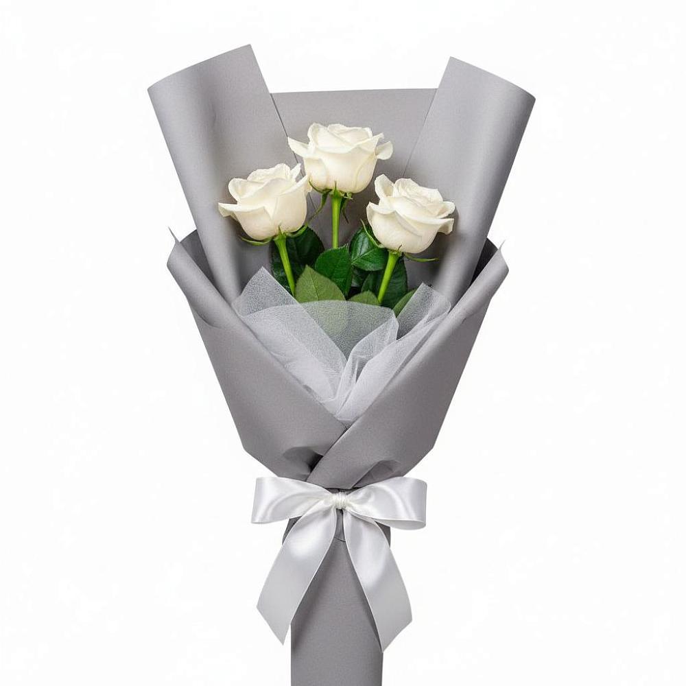 Букет 3 белые розы в Сергаче