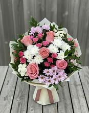 Букет цветов из:  Альстромерии, Гвоздики, Розы и Хризантемы #REPLACE_PRED# Сергаче