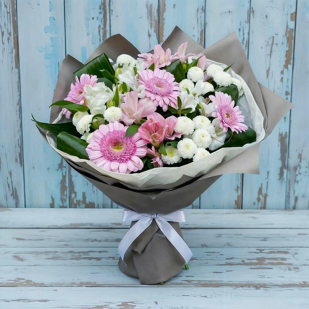 Букет цветов из: Герберы, Альстромерии и Хризантемы в Сергаче