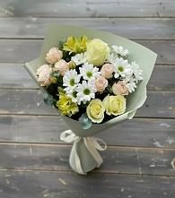 Букет цветов из:  Альстромерии, Розы и Хризантемы в Сергаче