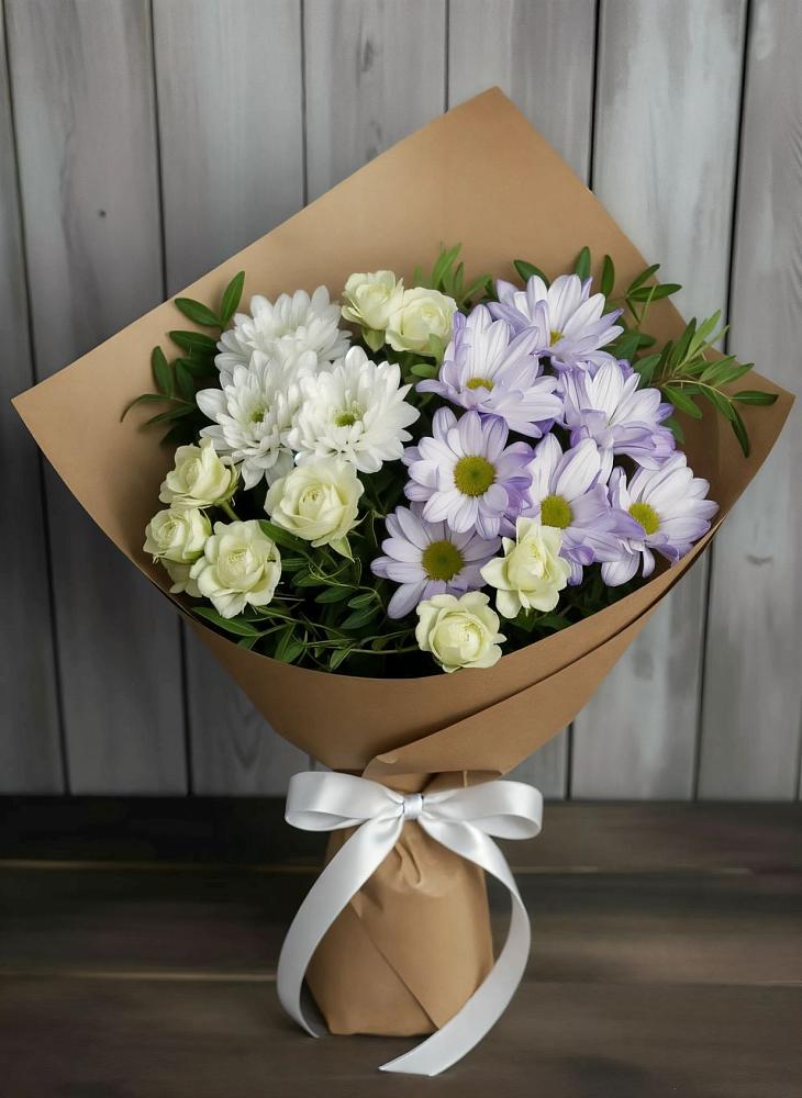 Букет цветов из: Хризантемы и Розы в Сергаче