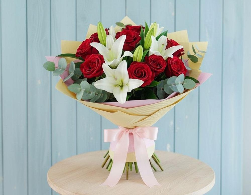 Букет цветов из: Лилии и Розы в Сергаче